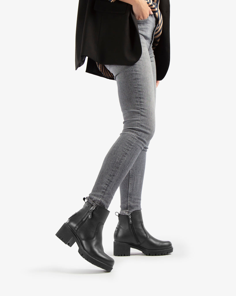 Pauline Gtx botines de piel con forro interior de gore-tex®. negro