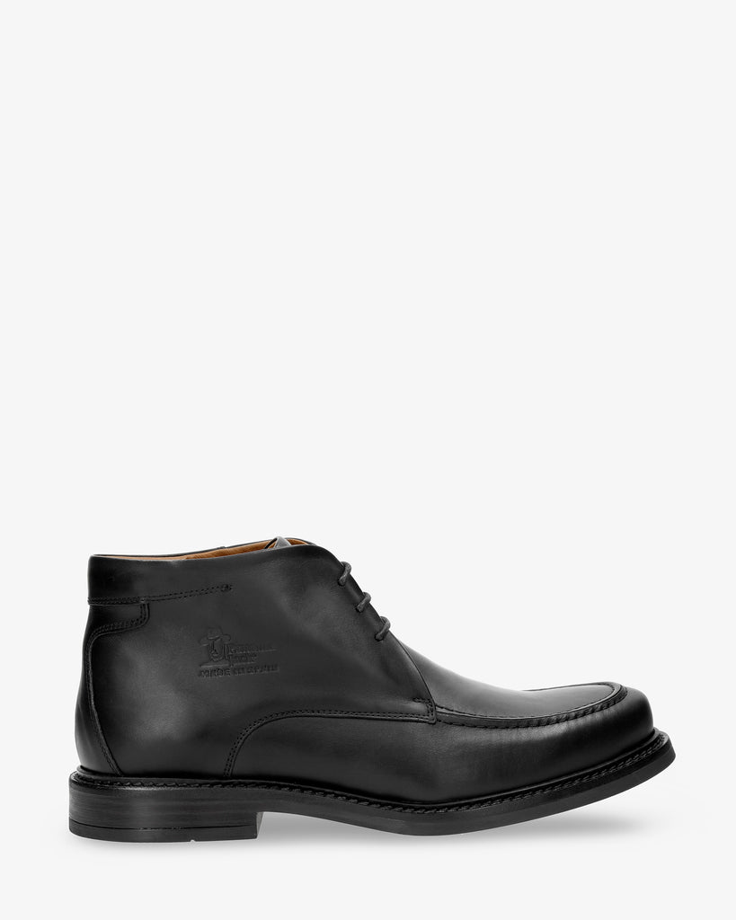 Paxton botines de piel con forro interior de piel. negro