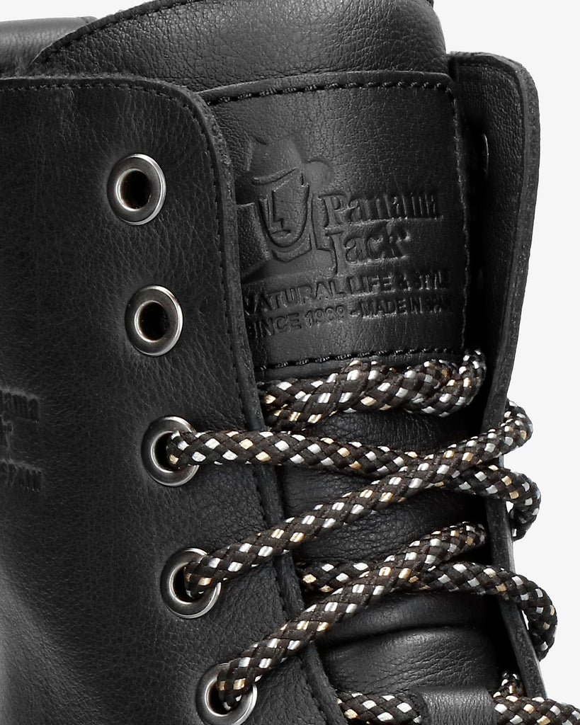 Porty botas de piel con forro interior de pelo. negro