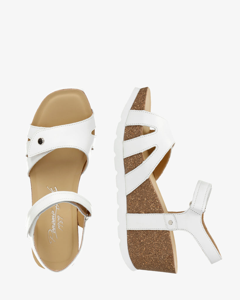 Romy sandalias de piel con forro interior de piel. blanco