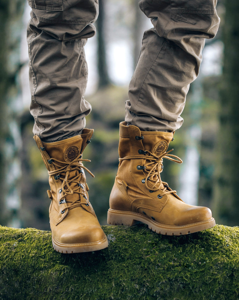 Route Boot botas de piel con forro interior de tejido. vintage