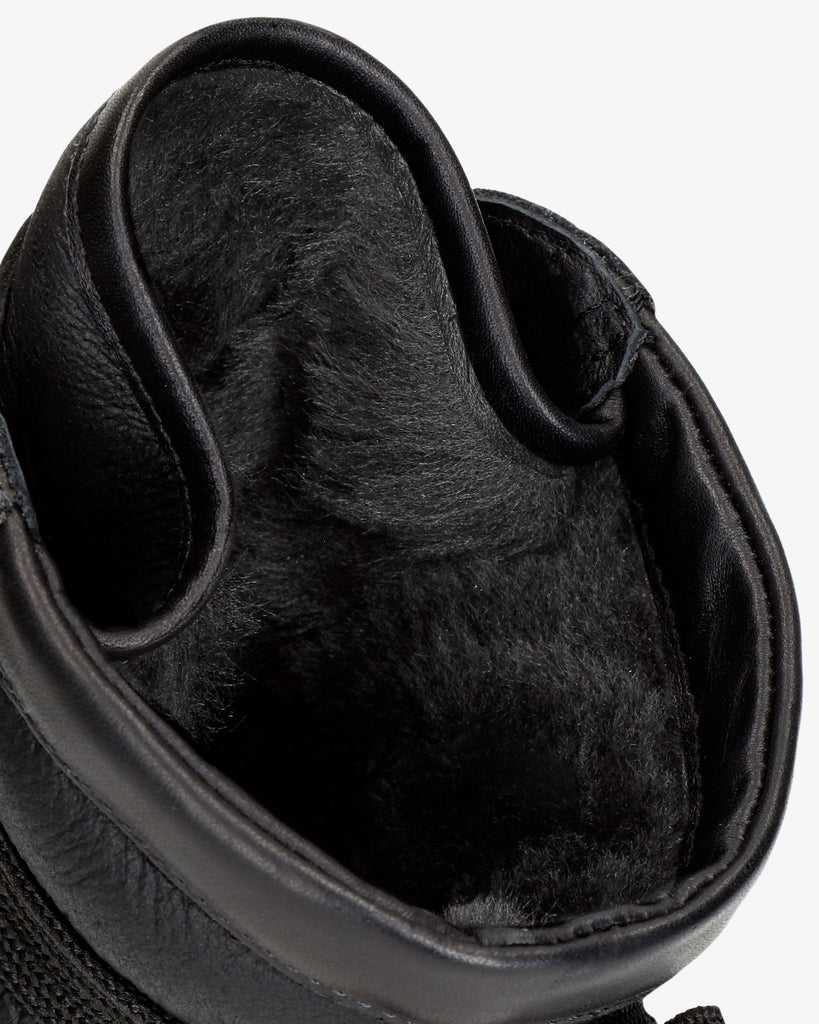 Route Boot Reporter Igloo Trav botas de piel con forro interior de pelo natural. negro