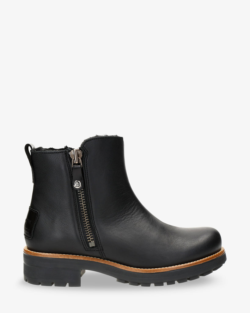 Rym botas de piel con forro interior de pelo. negro