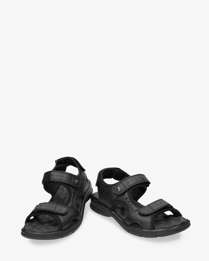 Salton sandalias de piel con forro interior de lycra. negro