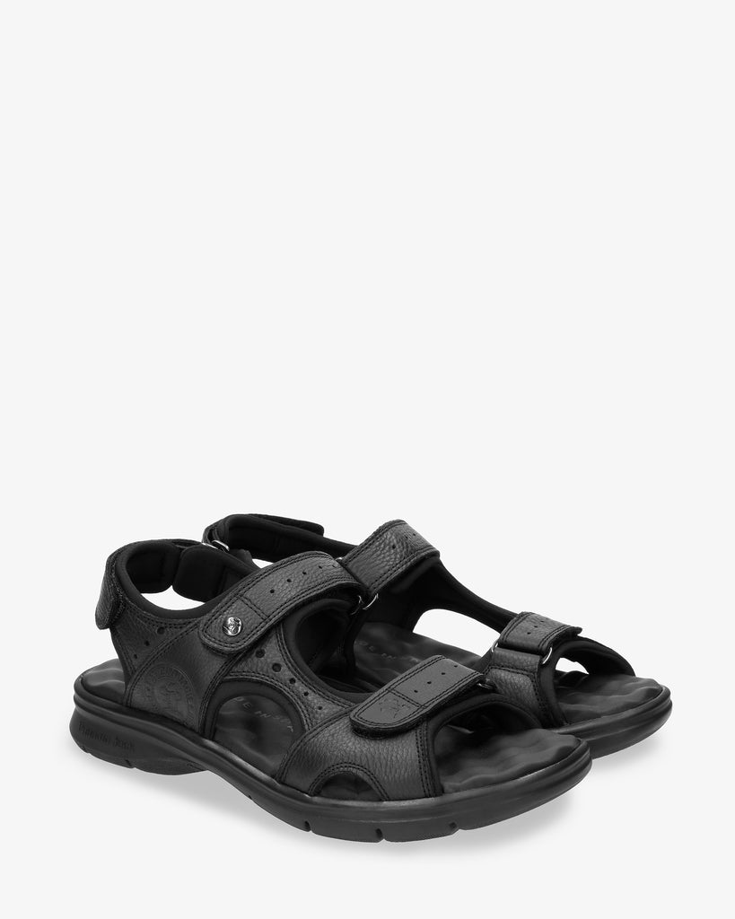 Salton sandalias de piel con forro interior de lycra. negro