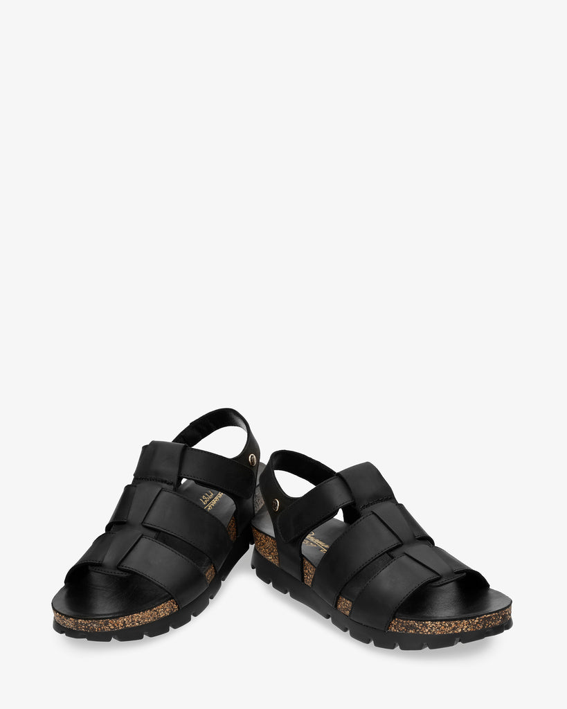 Sammy sandalias de piel con forro interior de piel. negro