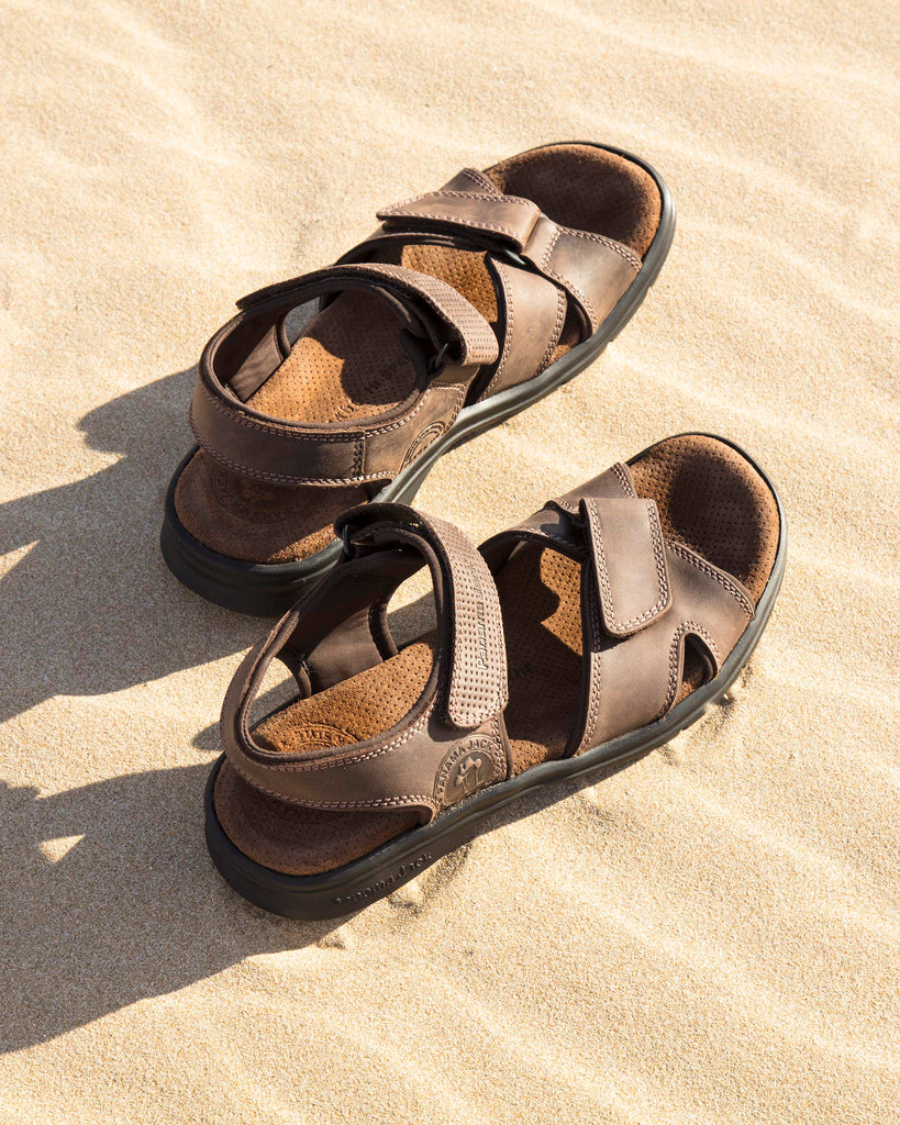 Sanders Basics sandalias de piel con forro interior de lycra. marron