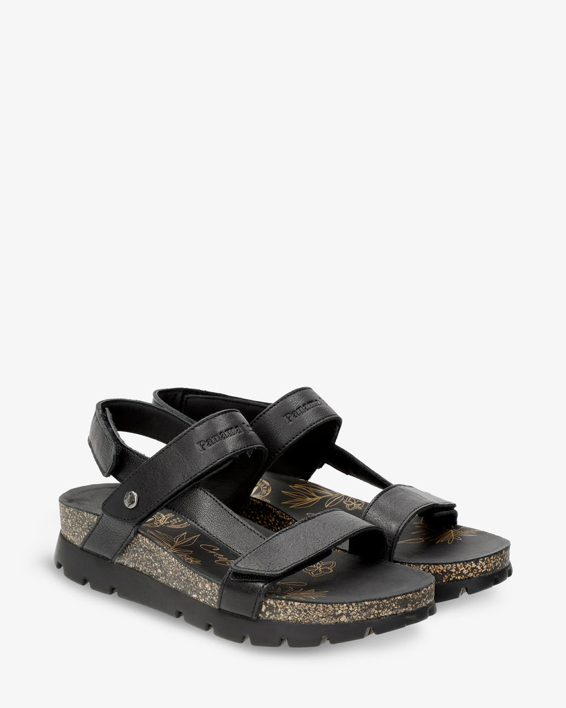 Selma sandalias de piel con forro interior de piel. negro