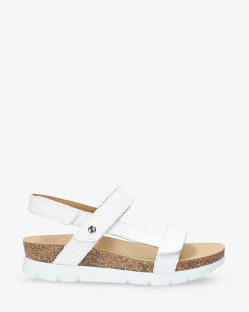 Selma sandalias de piel con forro interior de piel. blanco