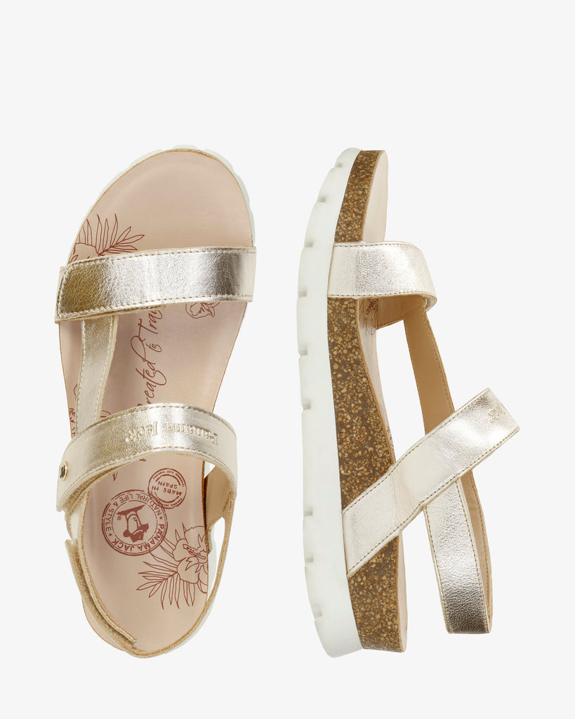 Selma Shine sandalias de piel con forro interior de piel. oro