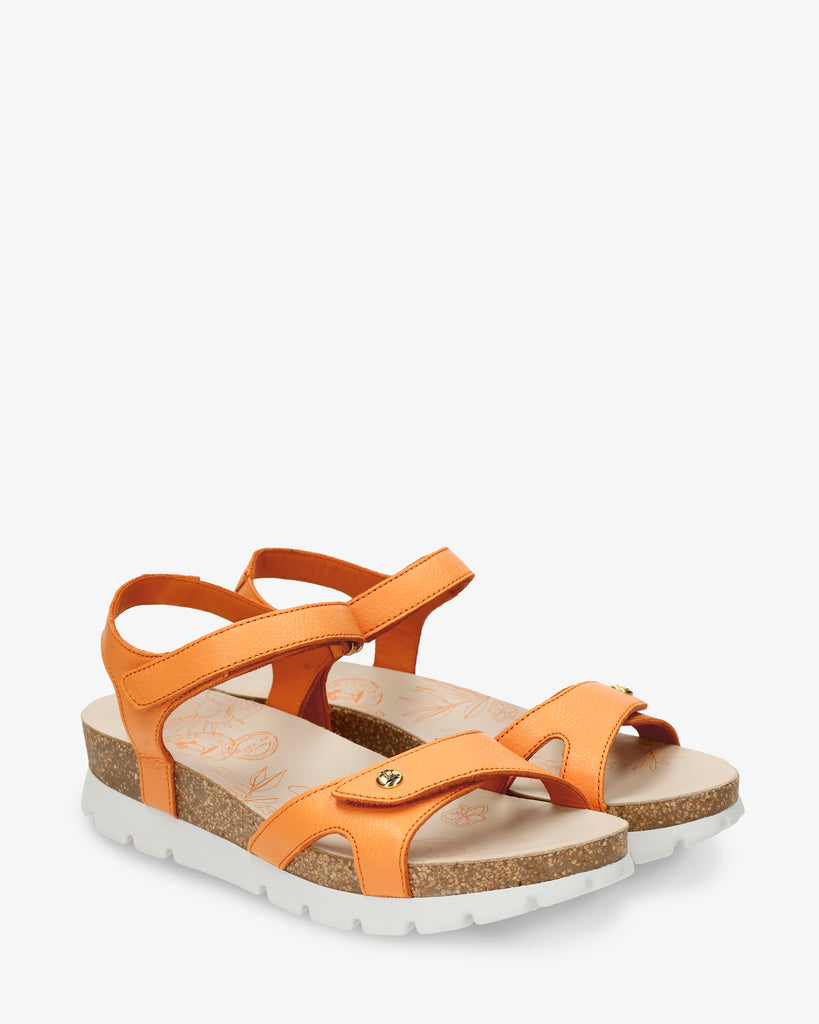 Sulia sandalias de piel con forro interior de piel. naranja