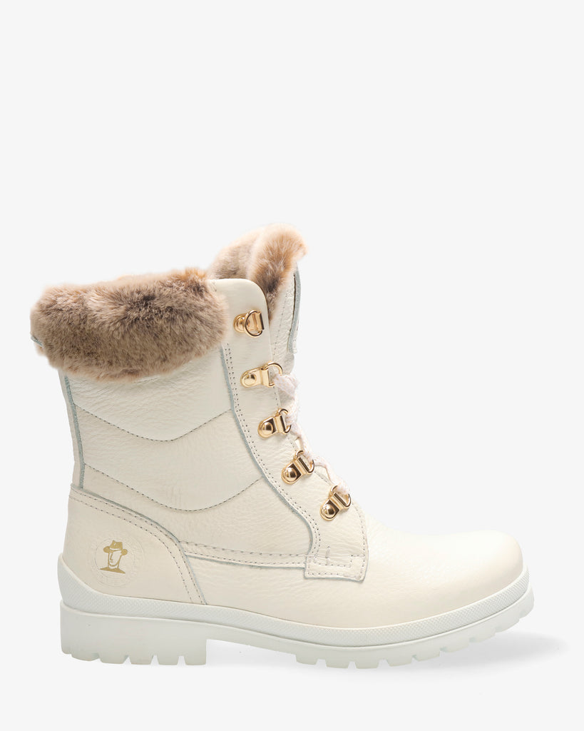 Tuscani botas de piel con forro interior de pelo. blanco