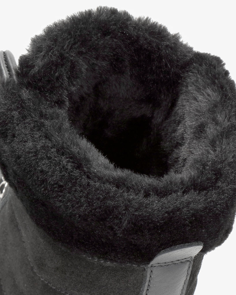 Tuscani botas de piel con forro interior de pelo. negro