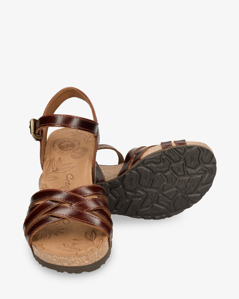 Vera Clay sandalias de piel con forro interior de piel. cuero