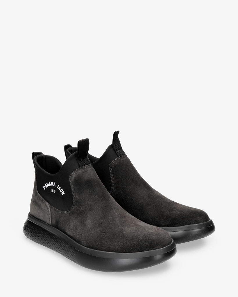 Yairo botín de piel con forro interior de lycra. gris