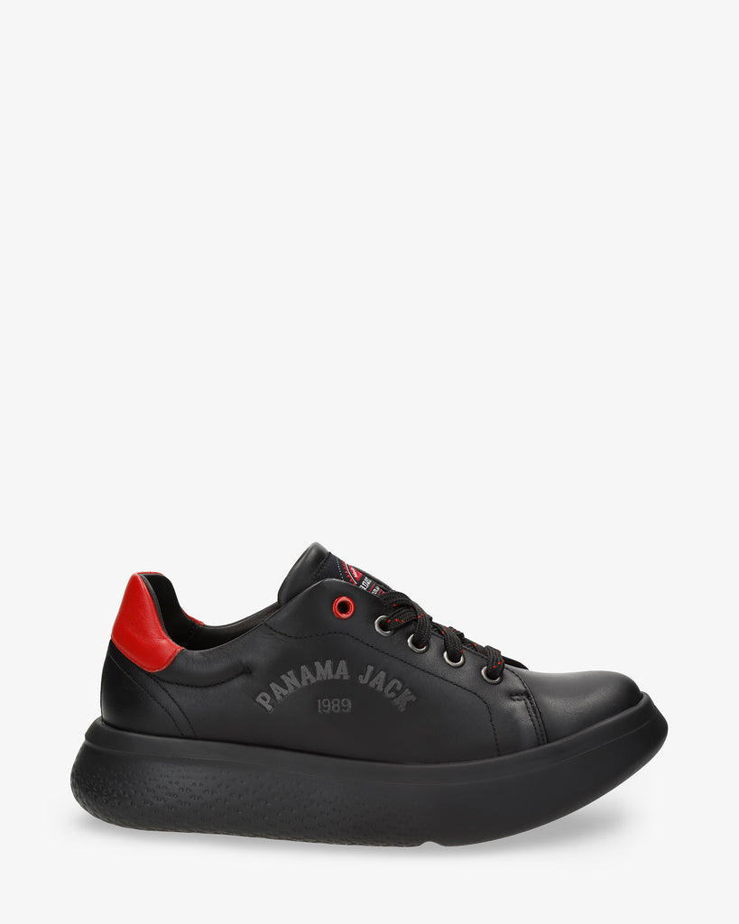 Yoana sneakers de piel con forro interior de piel. negro
