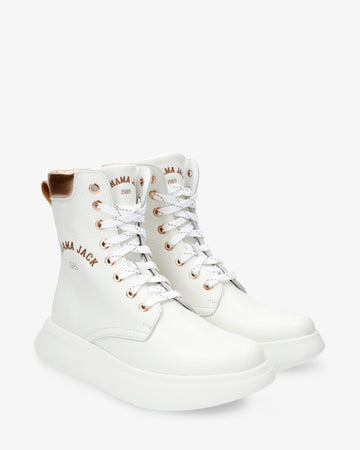 Yuca botas de piel con forro interior de piel. blanco