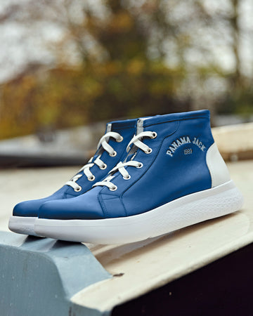 Yumbel sneakers de piel con forro interior de piel. azul